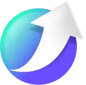 An upwards arrow mark from MF Growth logo